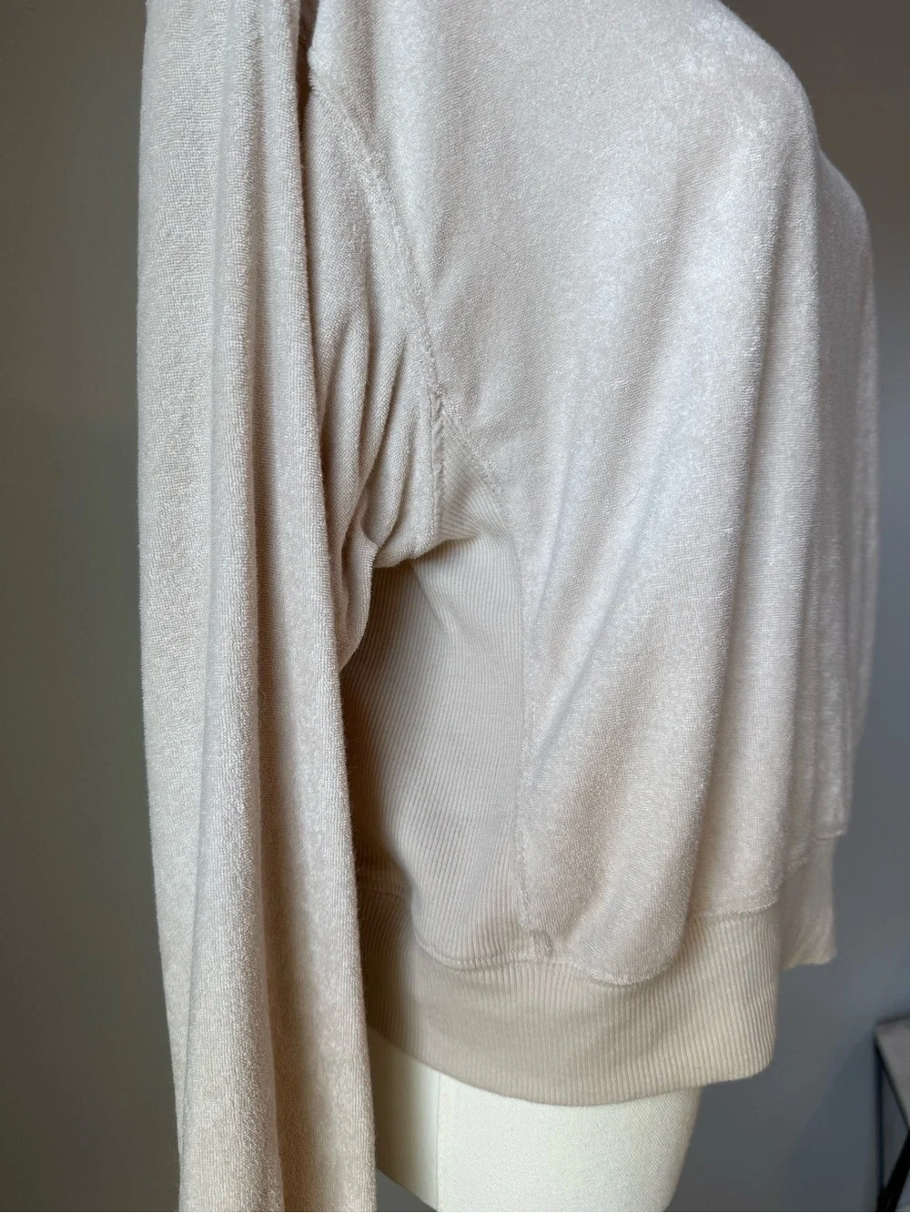 Ocean Drive Terry Knit Boat Neck Pullover Sweatshirt Beige Small